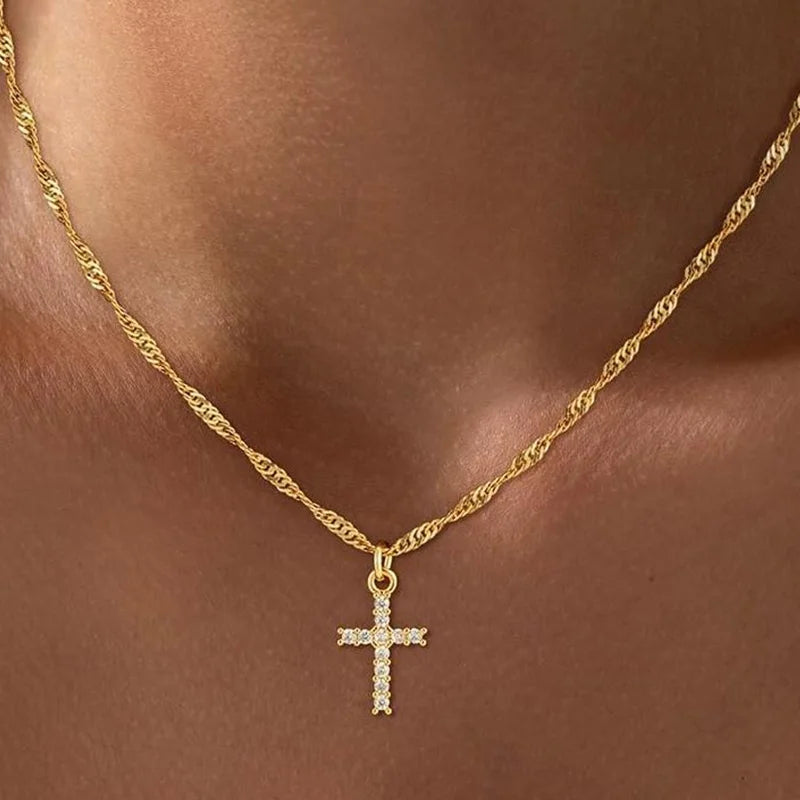 18K Gold Plated Cross Necklace
