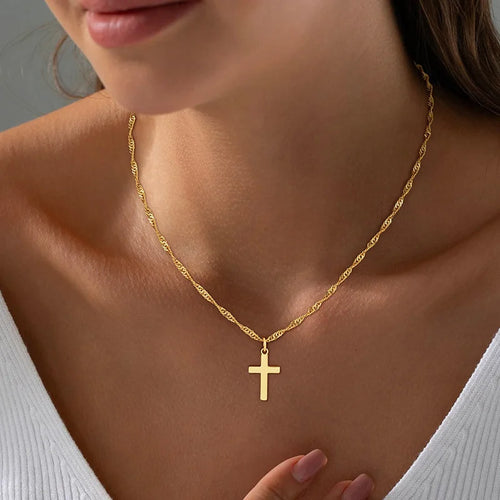 18K Gold Plated Cross Necklace
