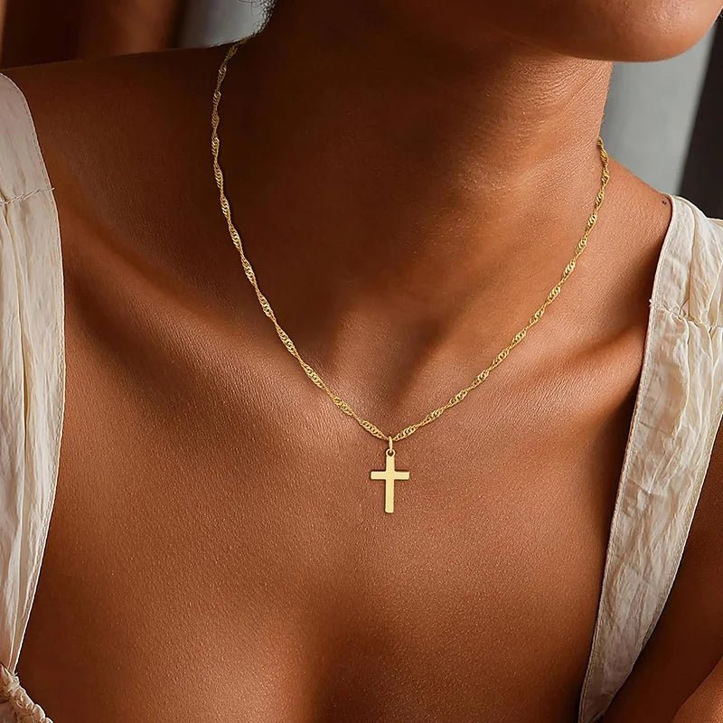 18K Gold Plated Cross Necklace
